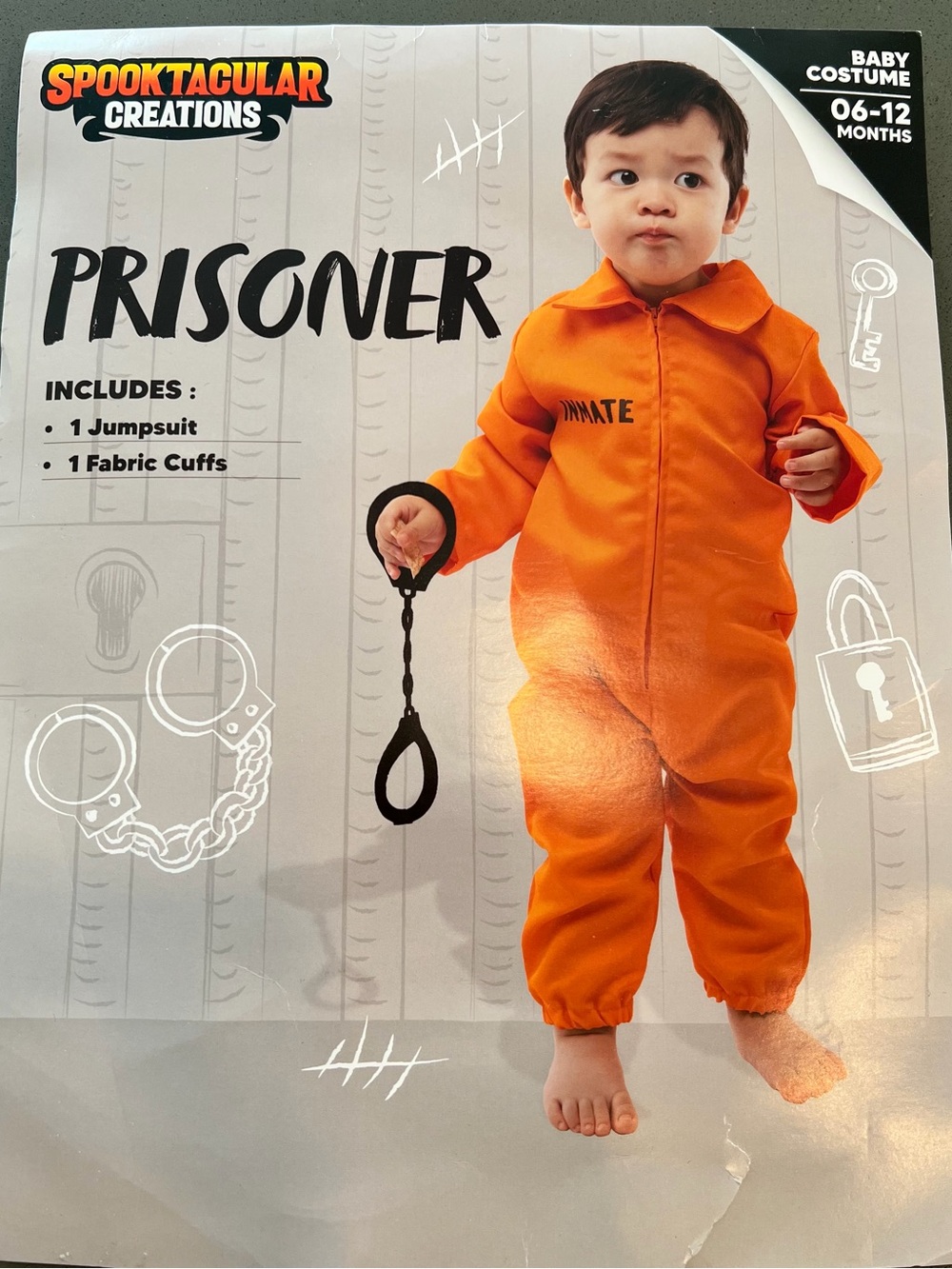 Spooktacular Creations Baby Infant 6-12 Months Prisoner Inmate Jailbird Costume